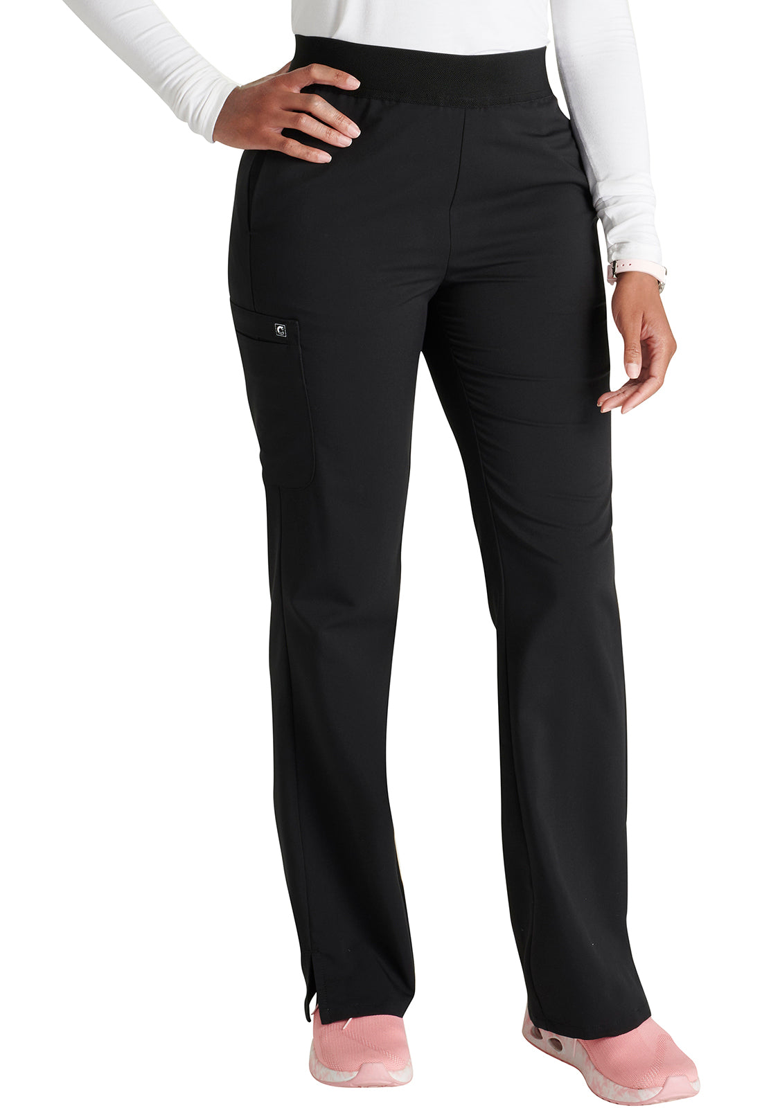 Cherokee Atmos Women's CK136A Mid Rise Pull-on Straight Leg Pant