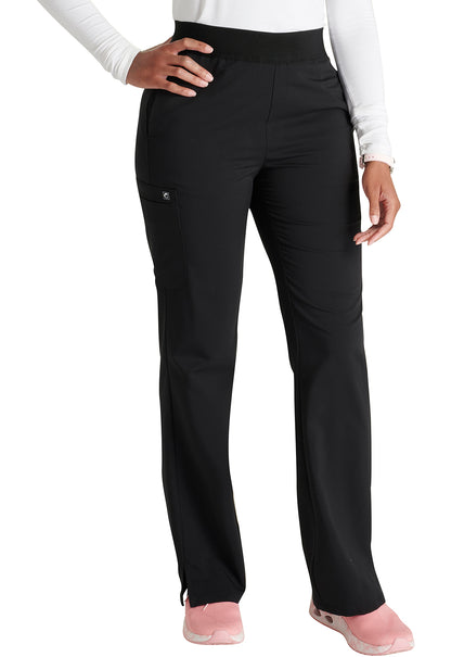 Cherokee Atmos Women's CK136A Mid Rise Pull-on Straight Leg Pant