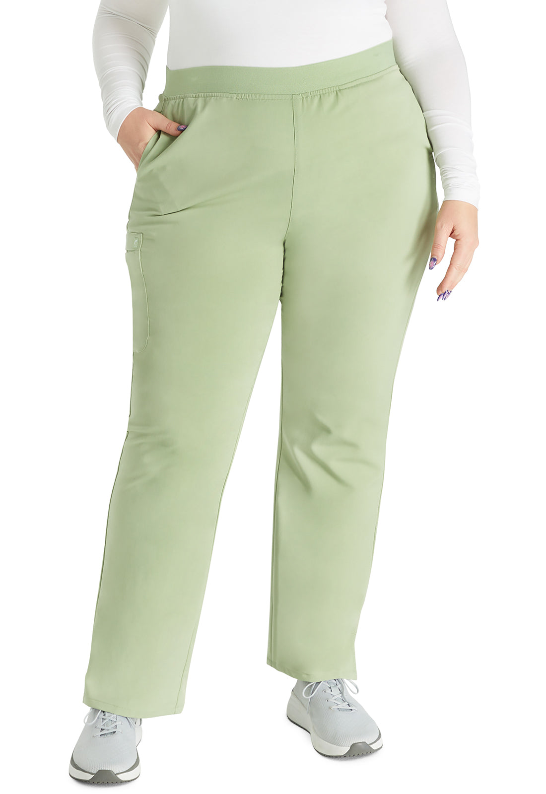 Cherokee Atmos Women's CK136A Mid Rise Pull-on Straight Leg Pant