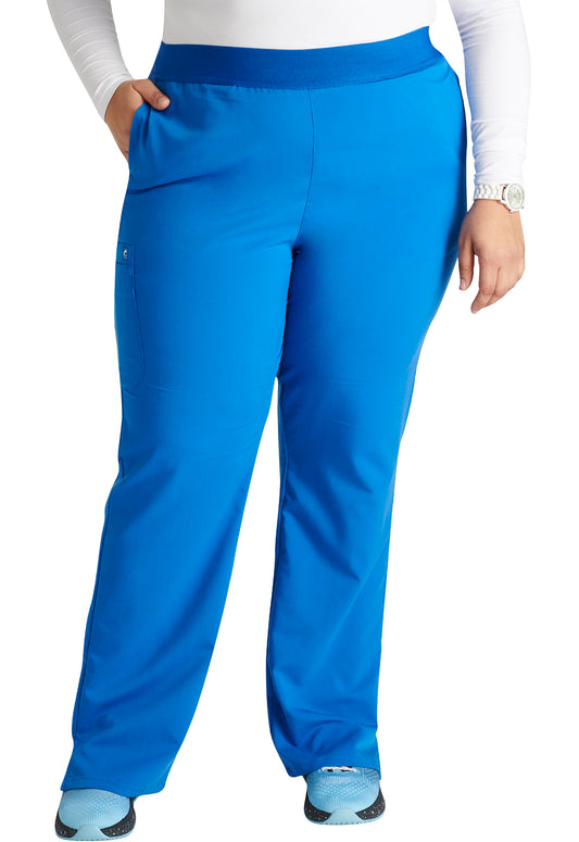 Cherokee Atmos Women's CK136A Mid Rise Pull-on Straight Leg Pant