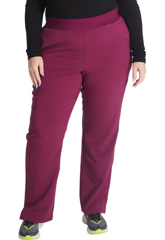 Cherokee Atmos Women's CK136A Mid Rise Pull-on Straight Leg Pant