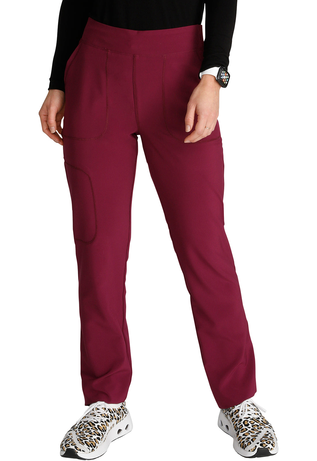 Cherokee Women's CK248A Mid Rise Tapered Leg Pull-on Cargo Pant