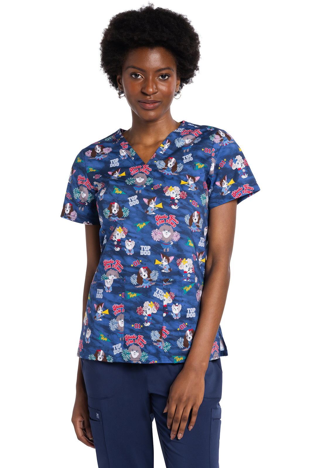 Cherokee Prints Women's CK651 V-Neck Print Top – The Uniform Shoppe
