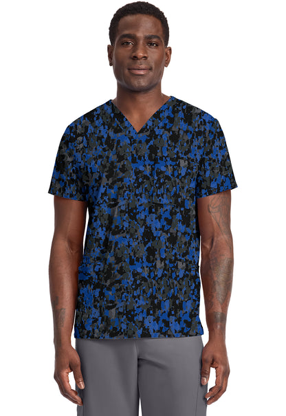 Cherokee Prints Men's CK691 Unisex V-Neck Print Top