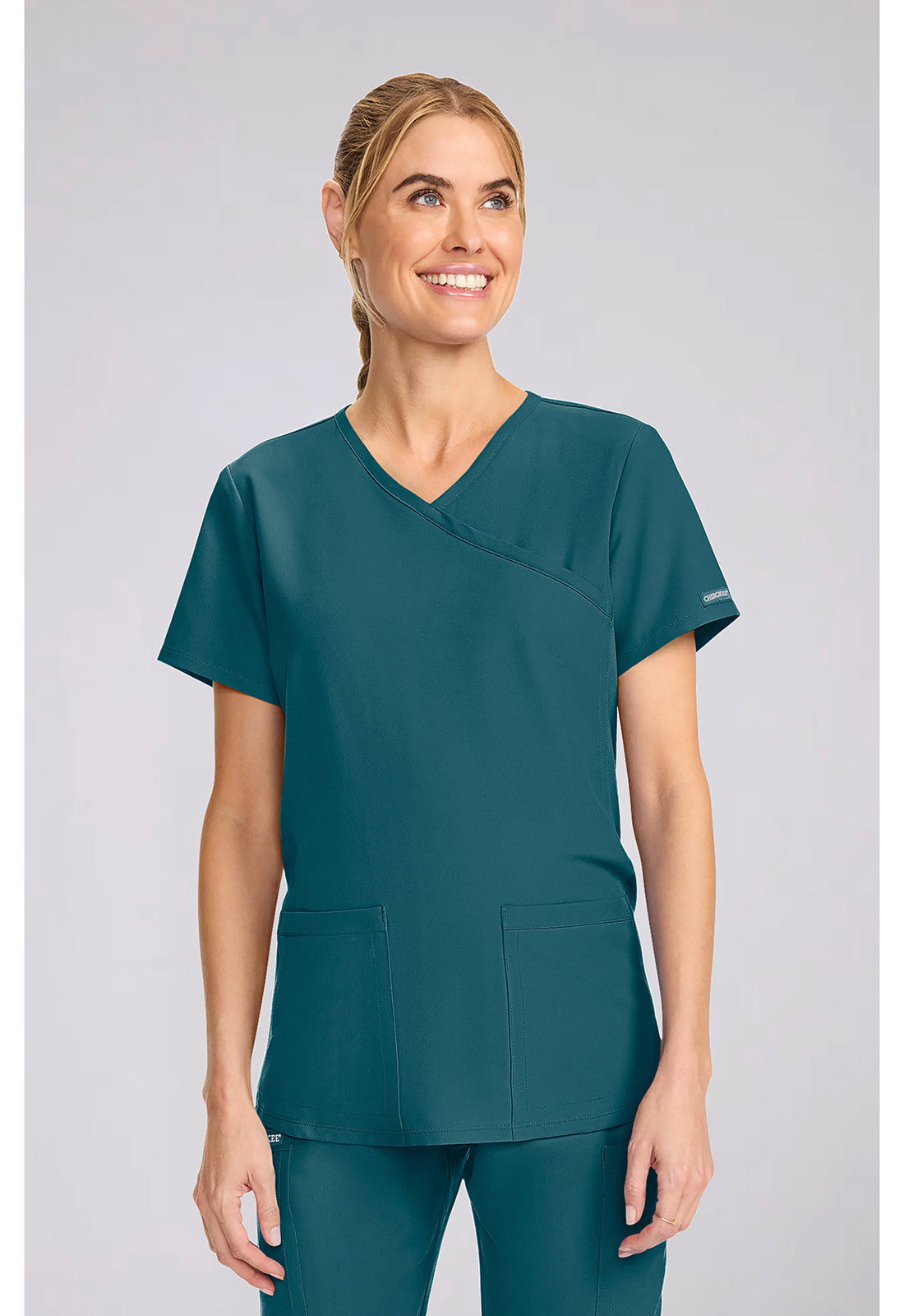 Cherokee WW Originals Ultra Women's CK701A Maternity Mock Wrap V-Neck Top