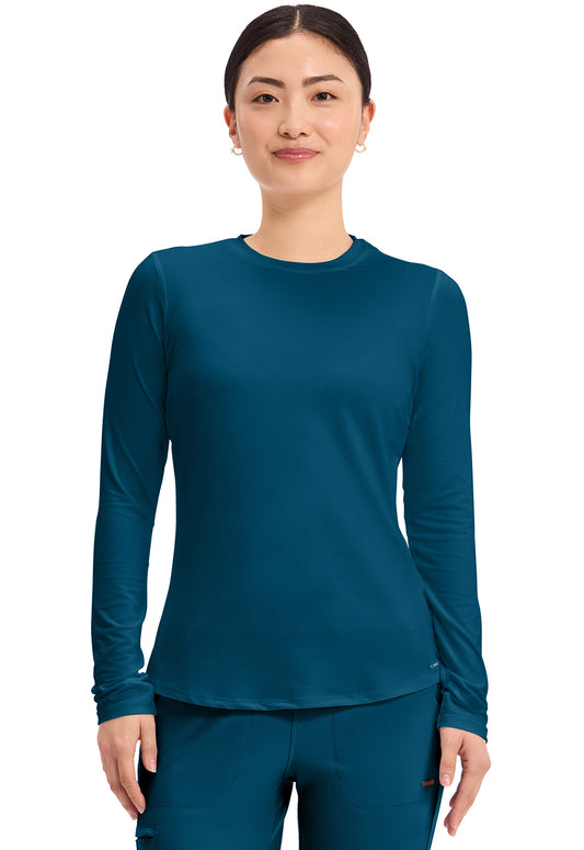 Cherokee Basics Women's CK773 Long Sleeve Underscrub Knit Tee