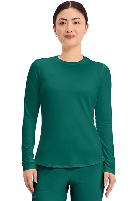 Cherokee Basics Women's CK773 Long Sleeve Underscrub Knit Tee