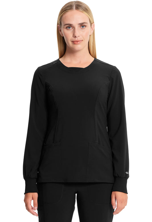 Cherokee Infinity Women's CK781A Long Sleeve Round Neck Top