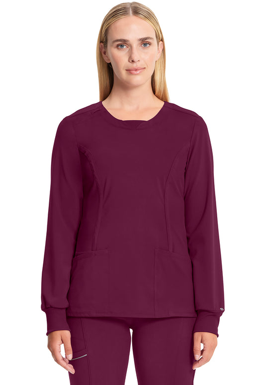 Cherokee Infinity Women's CK781A Long Sleeve Round Neck Top