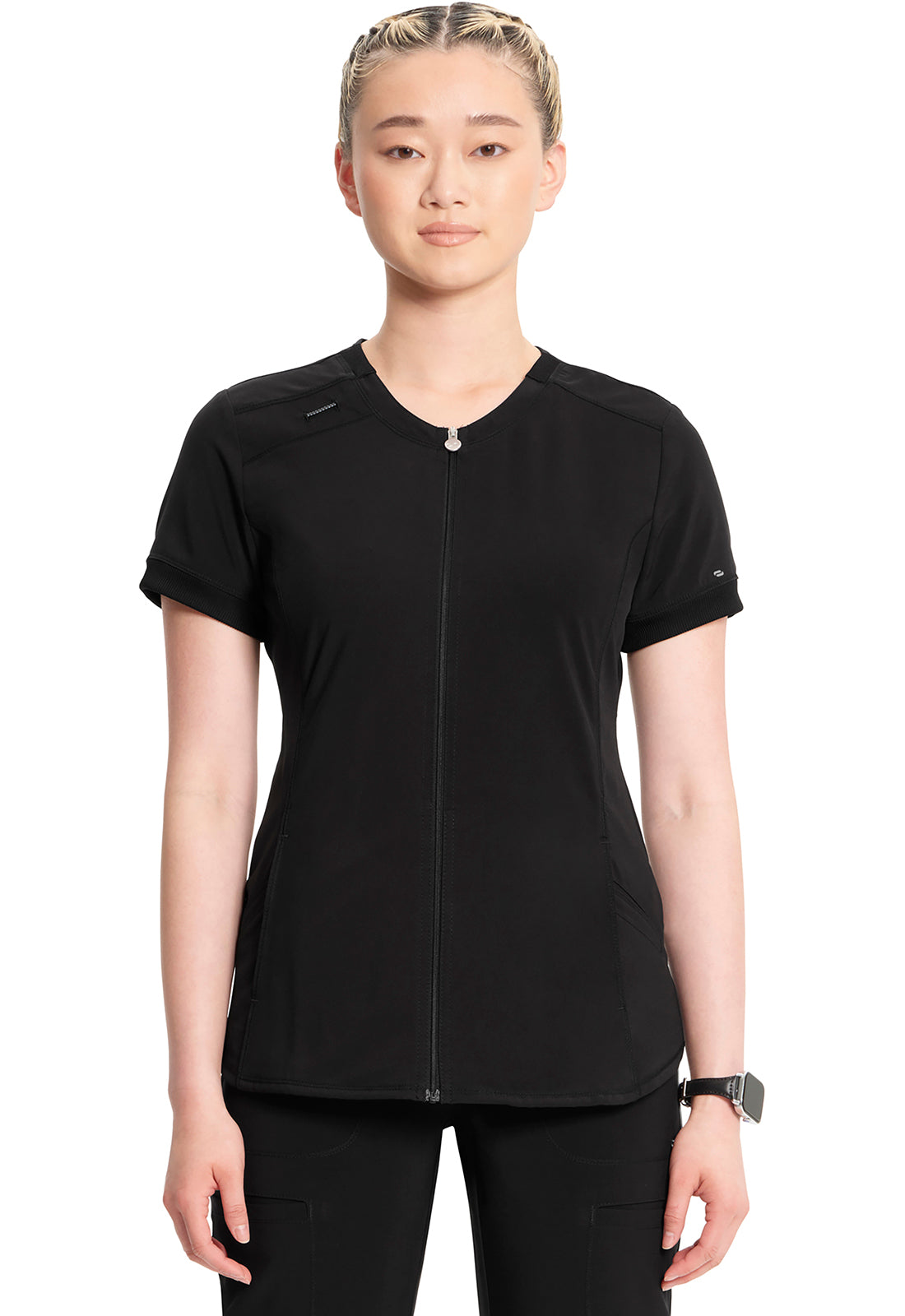 Cherokee Infinity Women's CK810A Zip Front V-Neck Top