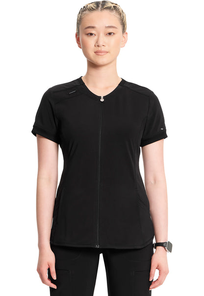 Cherokee Infinity Women's CK810A Zip Front V-Neck Top