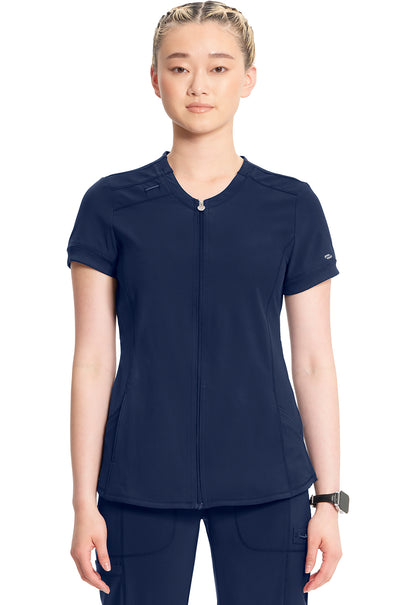 Cherokee Infinity Women's CK810A Zip Front V-Neck Top