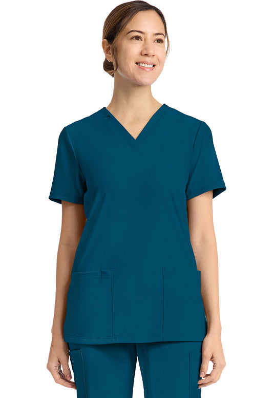 Cherokee Achieve Women's CK832 Women's 2-Pocket V-Neck Top