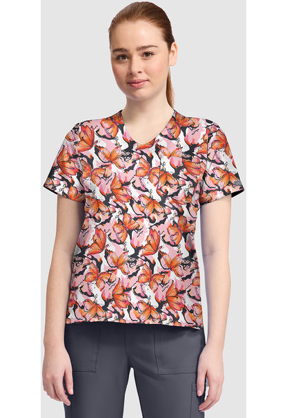 Cherokee Prints Women's CK857  Women's High-Low V-Neck Top