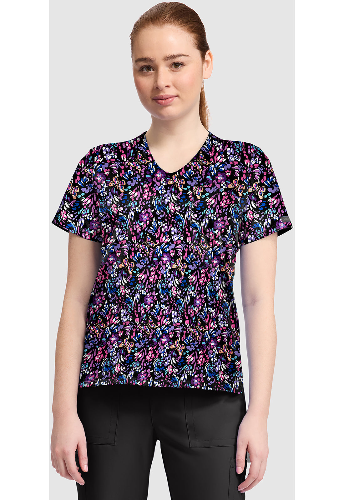 Cherokee Prints Women's CK857  Women's High-Low V-Neck Top