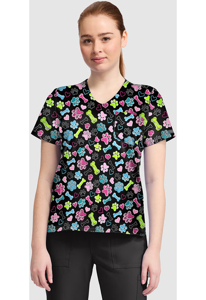 Cherokee Prints Women's CK857  Women's High-Low V-Neck Top