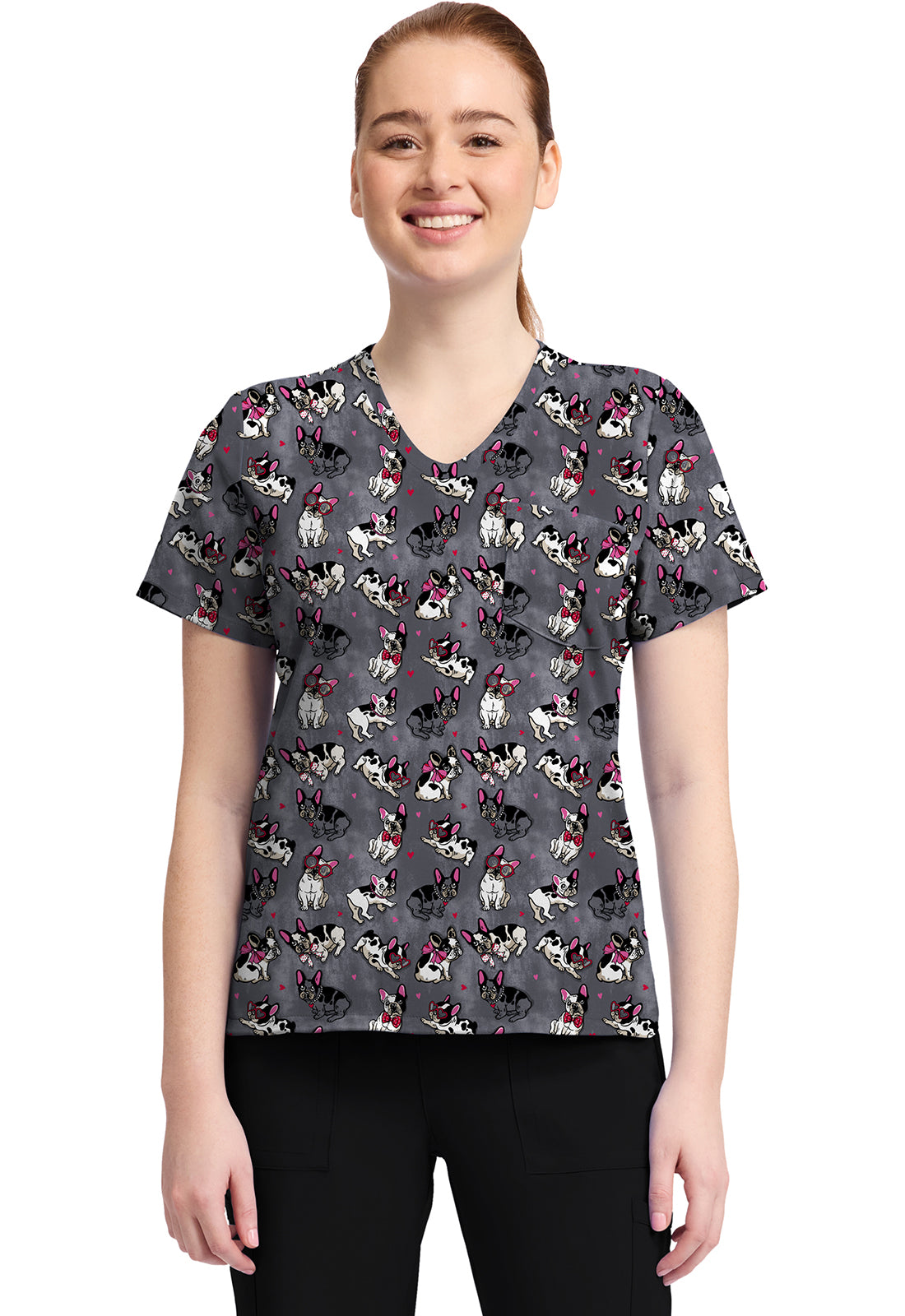 Cherokee Prints Women's CK857  Women's High-Low V-Neck Top