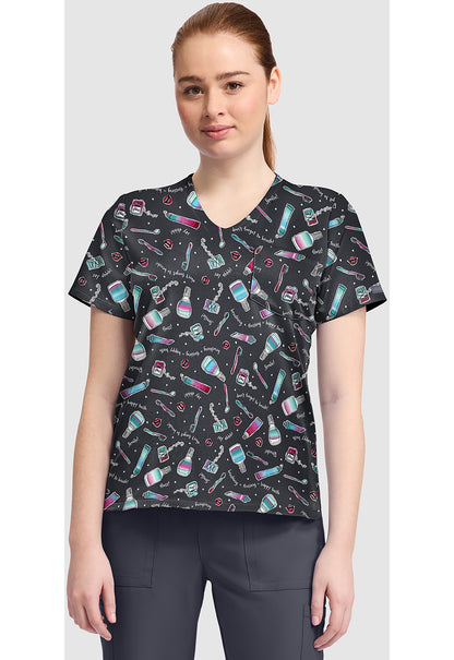 Cherokee Prints Women's CK857  Women's High-Low V-Neck Top