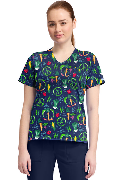 Cherokee Prints Women's CK857  Women's High-Low V-Neck Top