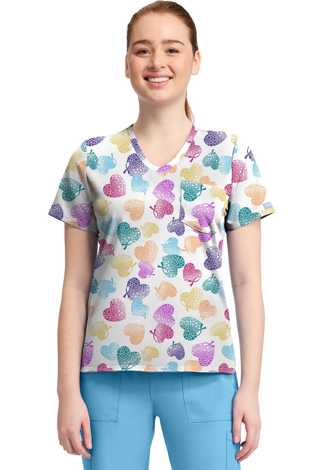 Cherokee Prints Women's CK857  Women's High-Low V-Neck Top
