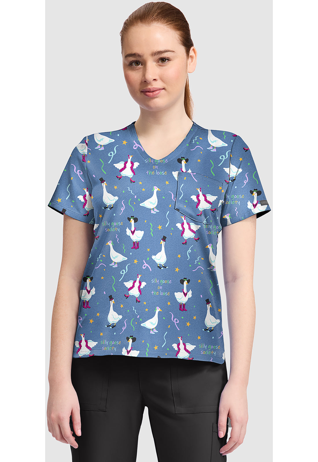 Cherokee Prints Women's CK857  Women's High-Low V-Neck Top