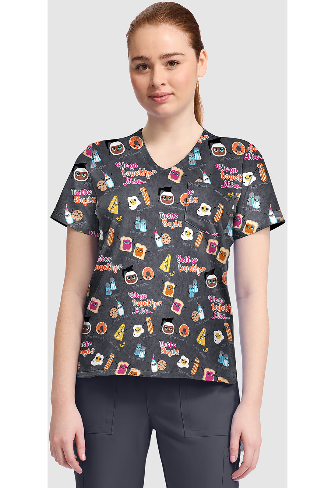 Cherokee Prints Women's CK857  Women's High-Low V-Neck Top