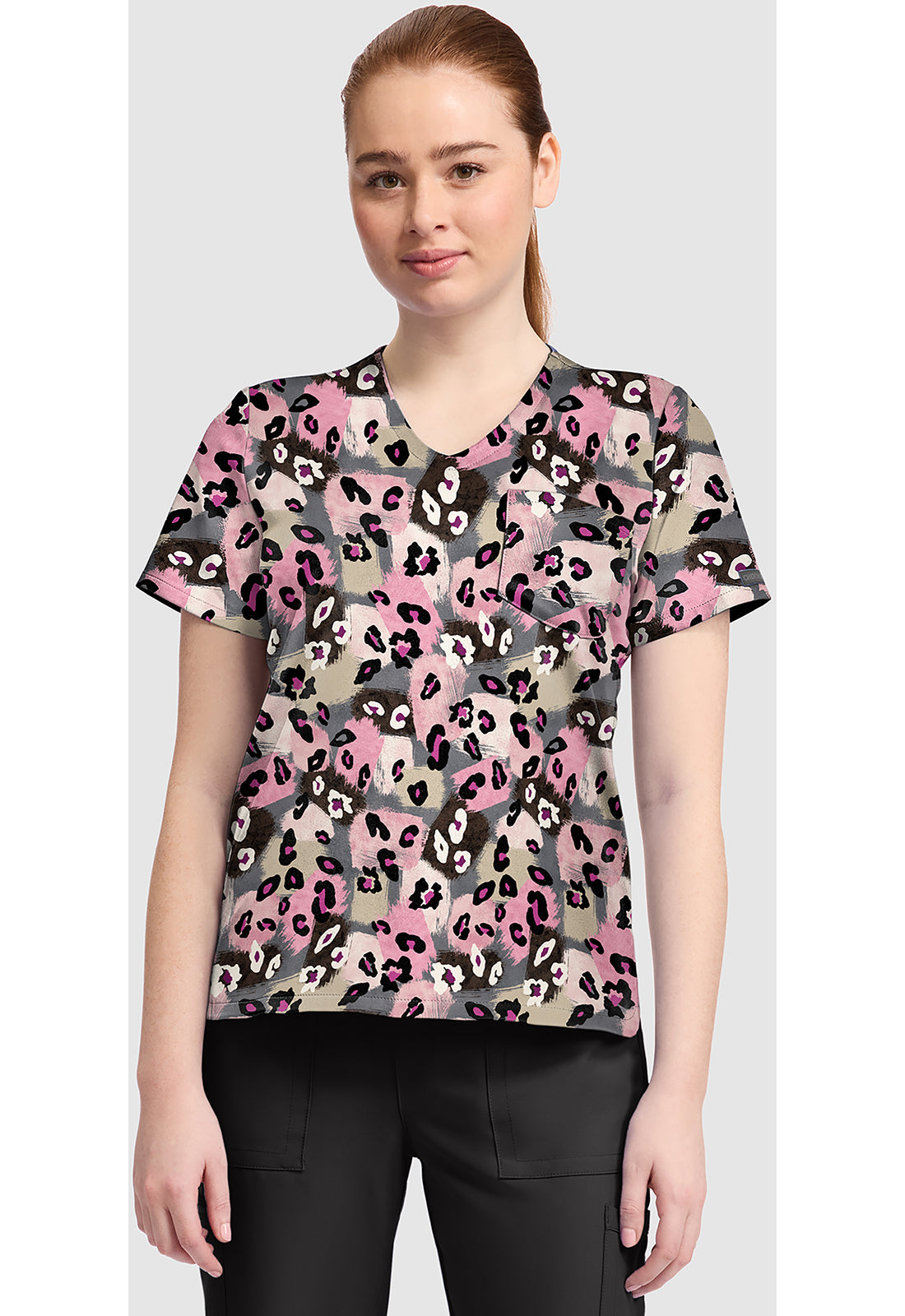 Cherokee Prints Women's CK857  Women's High-Low V-Neck Top