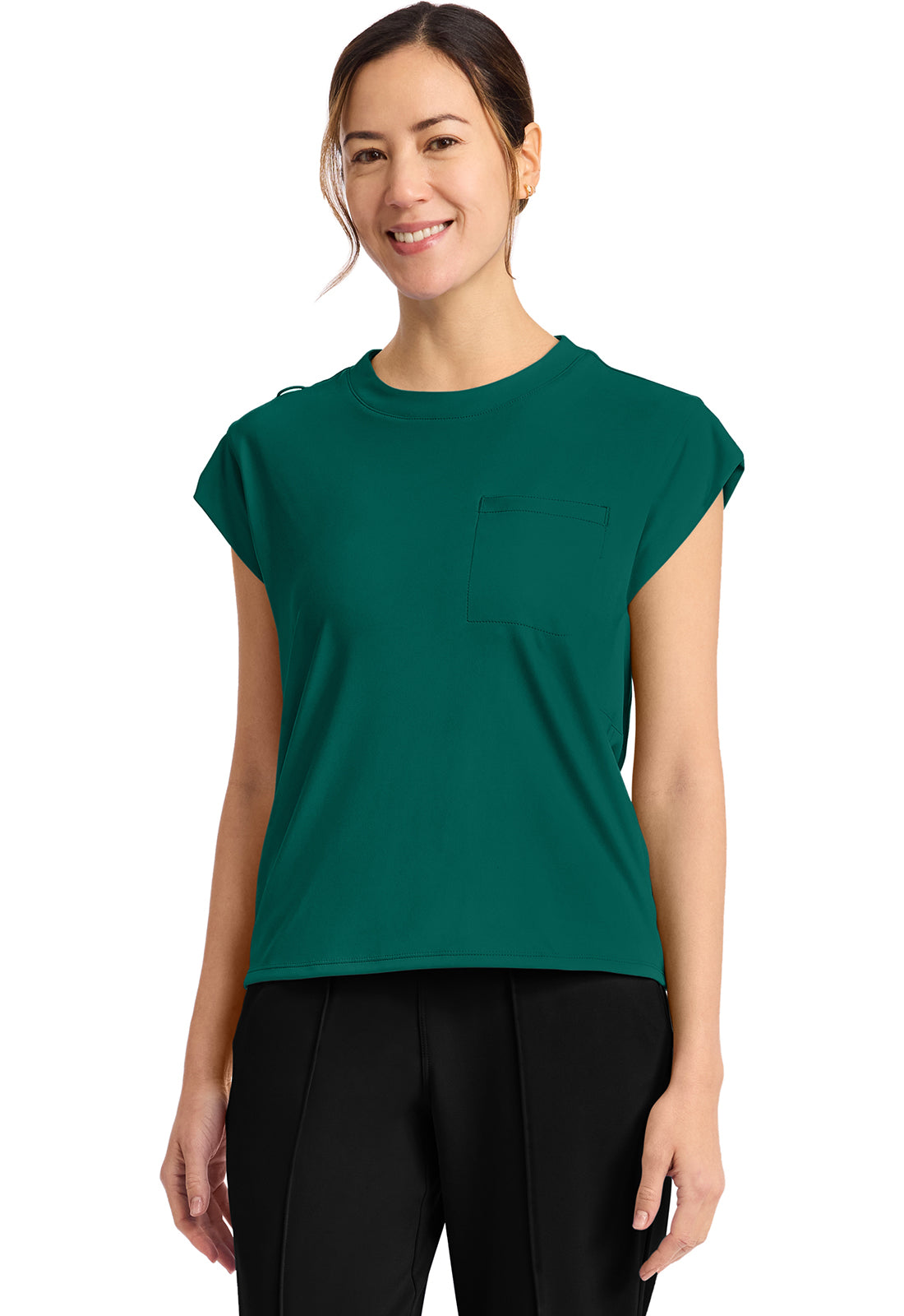 Cherokee Achieve Women's CK936 Women's 1-Pocket Crew Neck Top
