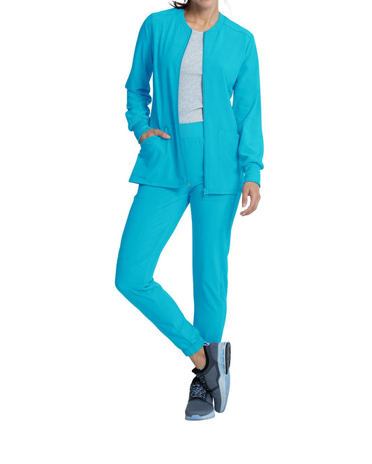 Cherokee Allura Plus Size CKA 384 Zip Front Warm Up Jacket