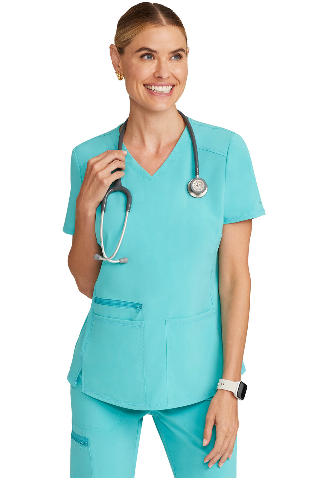 Cherokee Allura CKA 685 Top con cuello en V y 3 bolsillos