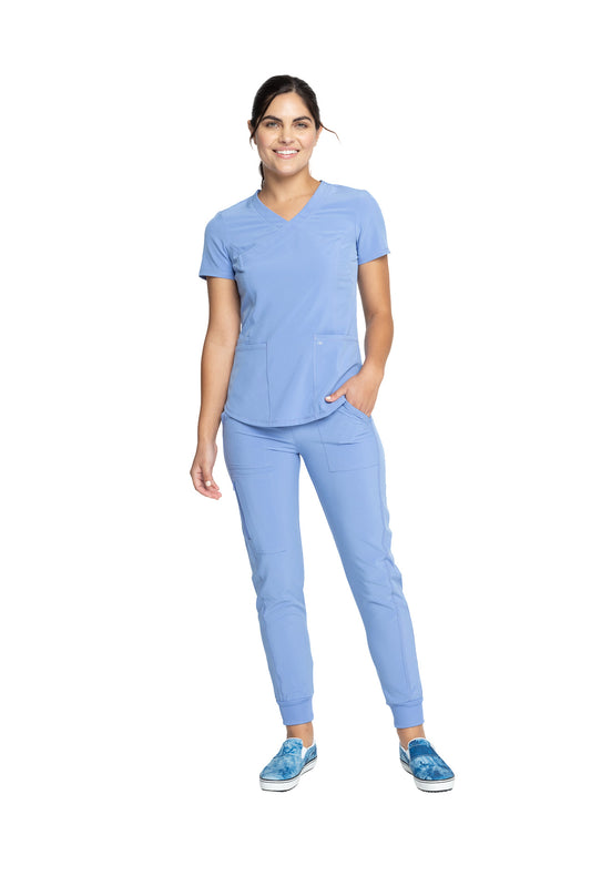 Cherokee Allura CKA 688 3-Pocket Mock Wrap Top