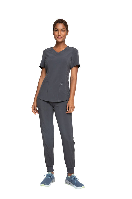 Cherokee Allura Plus Size CKA 688 3-Pocket Mock Wrap Top