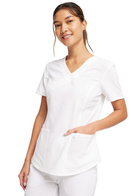Cherokee Allura CKA 688 3-Pocket Mock Wrap Top