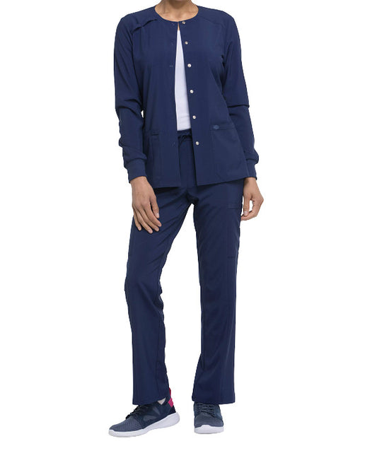 Dickies EDS Essentials DK305 Women's Snap Front Warm-Up Solid Scrub Jacket