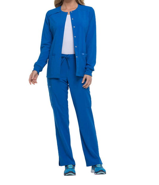 Dickies EDS Essentials DK305 Plus Size Women's Snap Front Warm-Up Solid Scrub Jacket