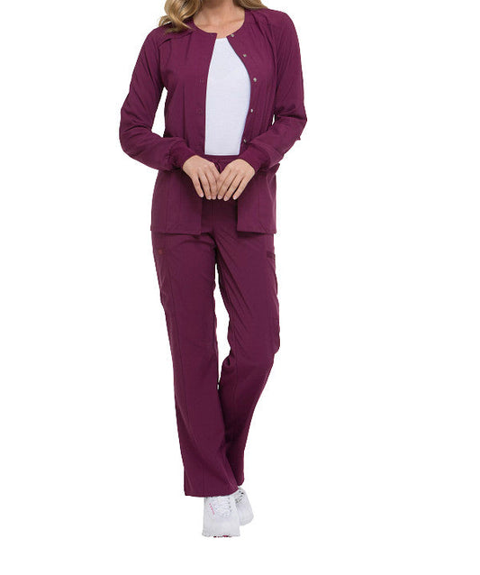 Dickies EDS Essentials DK305 Plus Size Women's Snap Front Warm-Up Solid Scrub Jacket