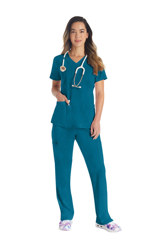 Dickies EDS Essentials DK615 Plus Size Women's V-Neck Solid Scrub Top