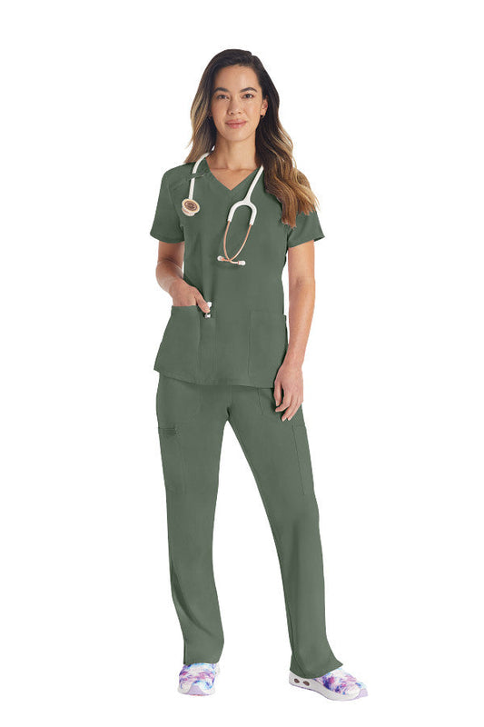 Dickies EDS Essentials DK615 Plus Size Women's V-Neck Solid Scrub Top