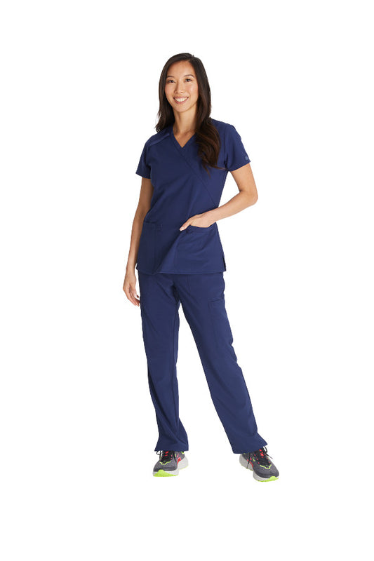 Dickies EDS Essentials DK625 Women's Mock Wrap Solid Scrub Top