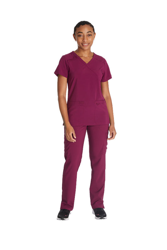 Dickies EDS Essentials DK625 Women's Mock Wrap Solid Scrub Top