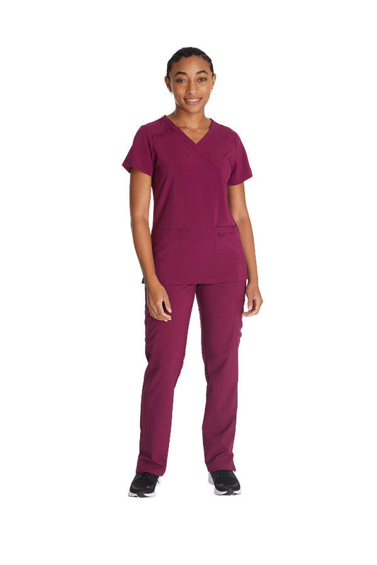 Dickies EDS Essentials DK625 Plus Size Women's Mock Wrap Solid Scrub Top