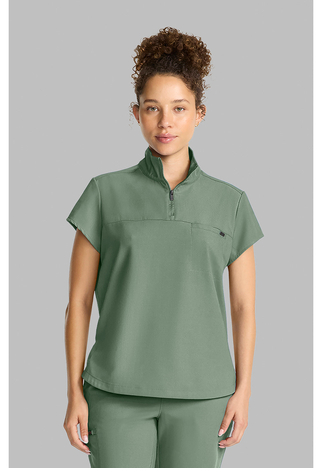 Healing Hands Quest Women's HH752 Women's Partial Zip Stand Collar Top