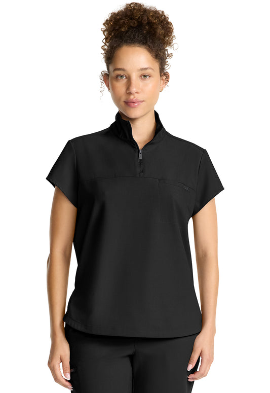 Healing Hands Quest Women's HH752 Women's Partial Zip Stand Collar Top