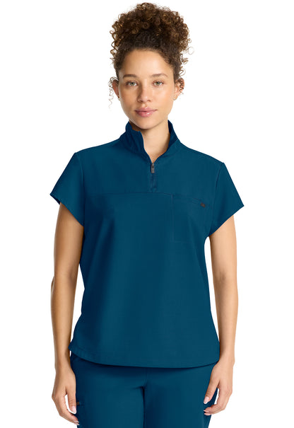 Healing Hands Quest Women's HH752 Women's Partial Zip Stand Collar Top
