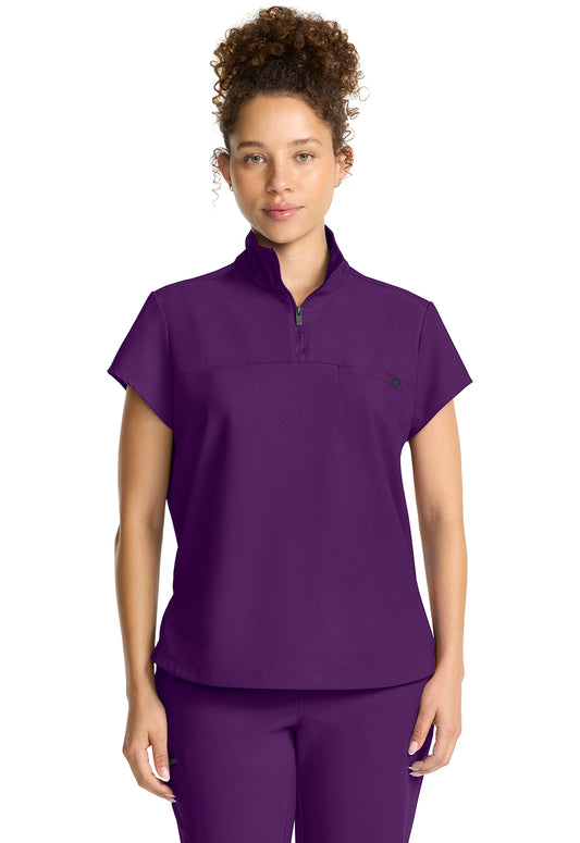 Healing Hands Quest Women's HH752 Women's Partial Zip Stand Collar Top