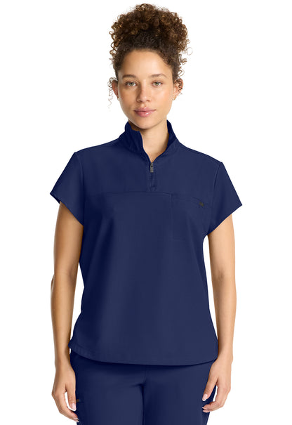 Healing Hands Quest Women's HH752 Women's Partial Zip Stand Collar Top