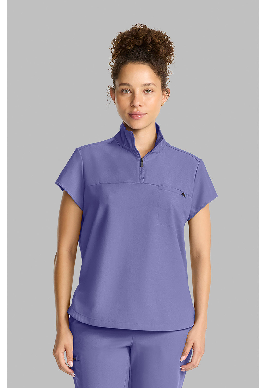 Healing Hands Quest Women's HH752 Women's Partial Zip Stand Collar Top