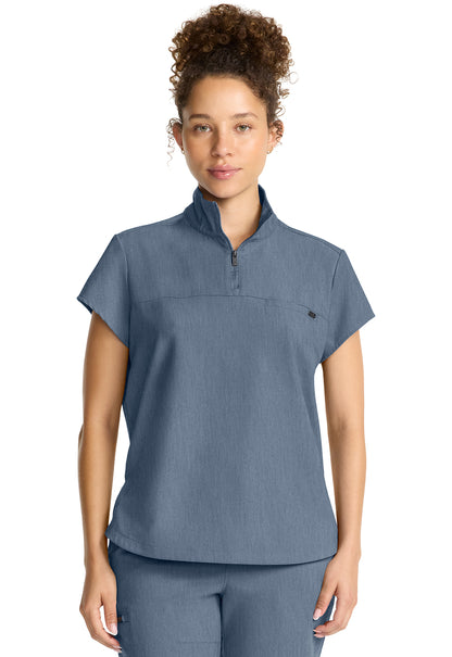Healing Hands Quest Women's HH752 Women's Partial Zip Stand Collar Top