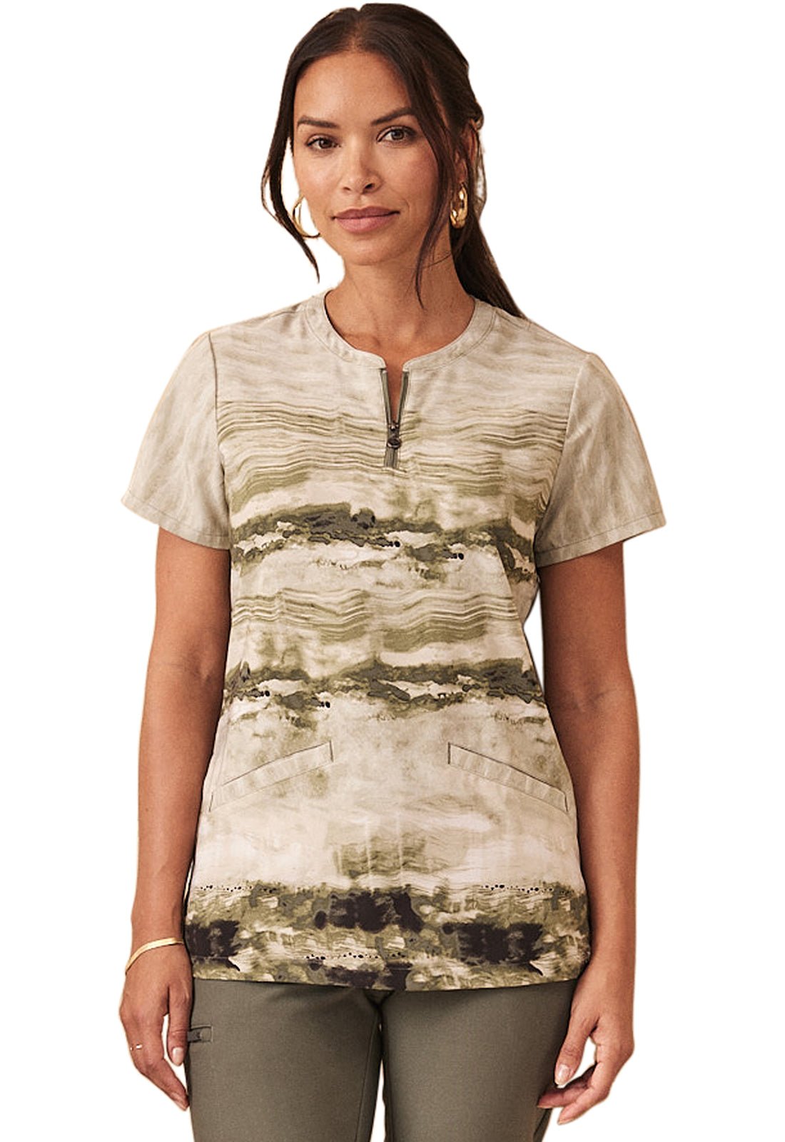Healing Hands Prints Women's HH907 Ivy Print Top