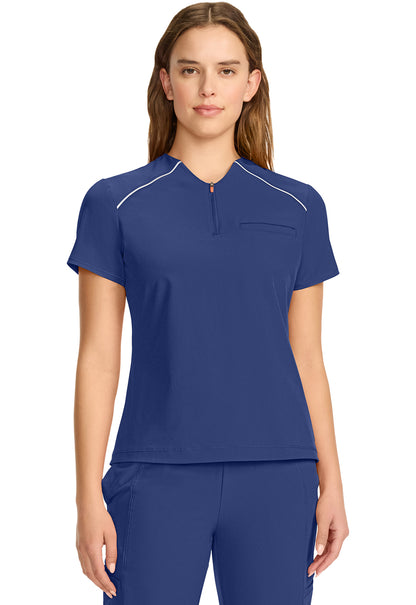 Cherokee Infinity GNR8 Women's IN644A Women's Tuck-in Mock Neck Henley Top